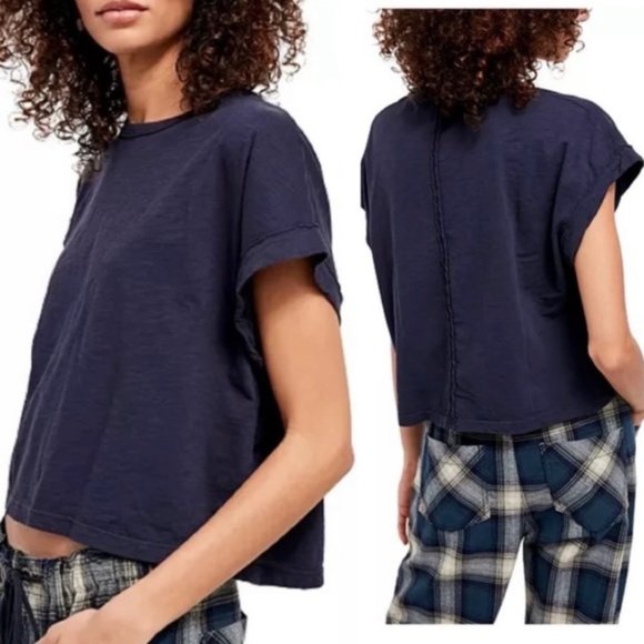 Free People Tops - NWT Free People You Rock Navy Tee